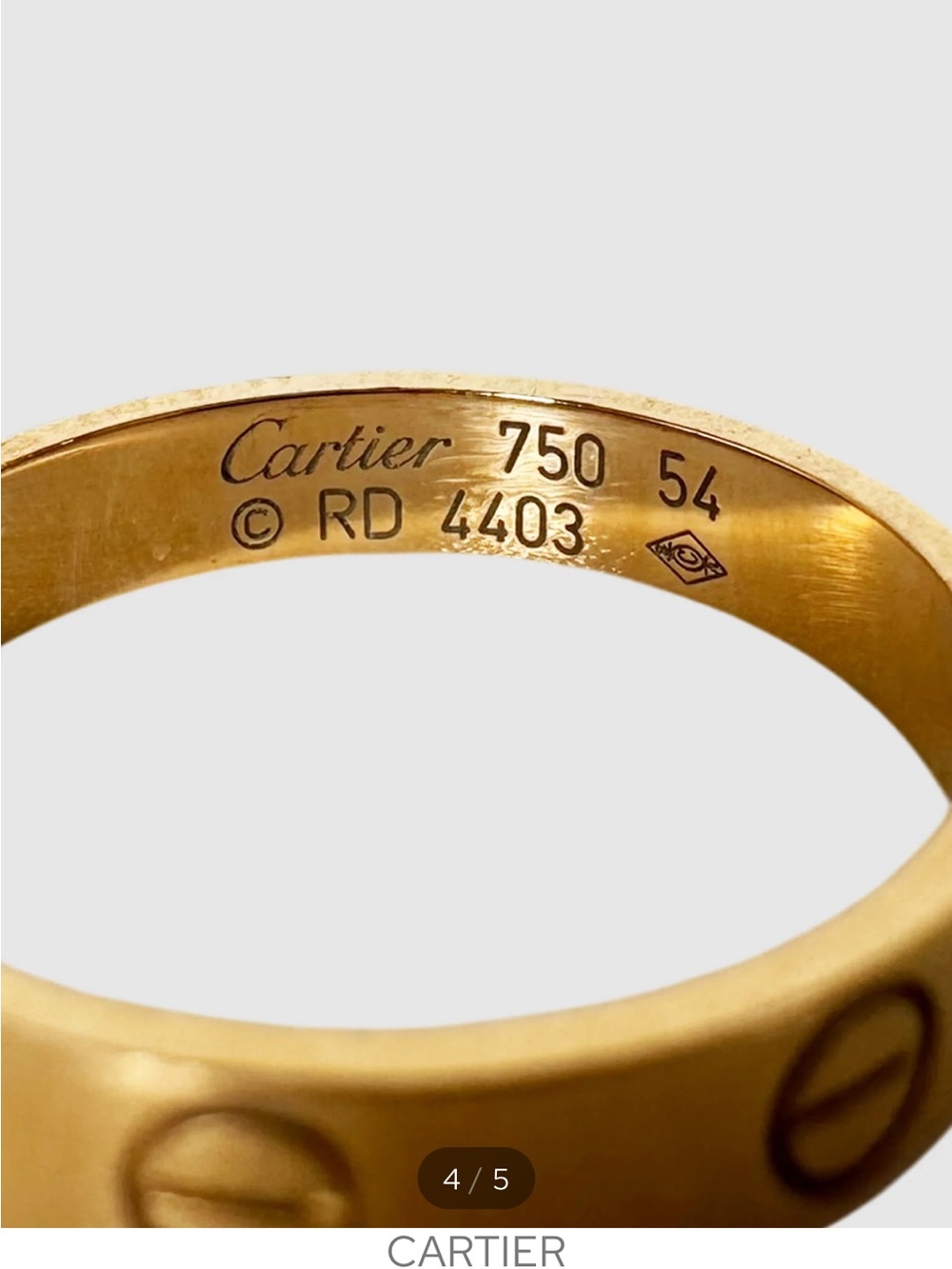 Cartier mini yellow gold love ring 54 - 7 - Picture 3 of 4